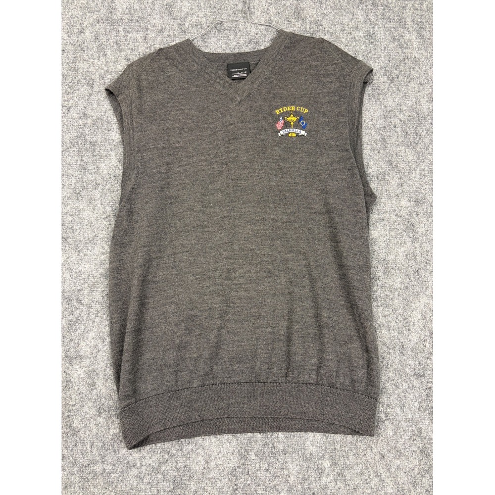 Nike Golf Ryder Cup Valhalla Sweater Vest Mens Medium Grey V-Neck Knit Vest